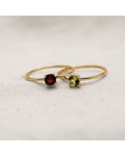 VicStoneNYC Fine Jewelry Metallic August Birthstone Peridot Ring