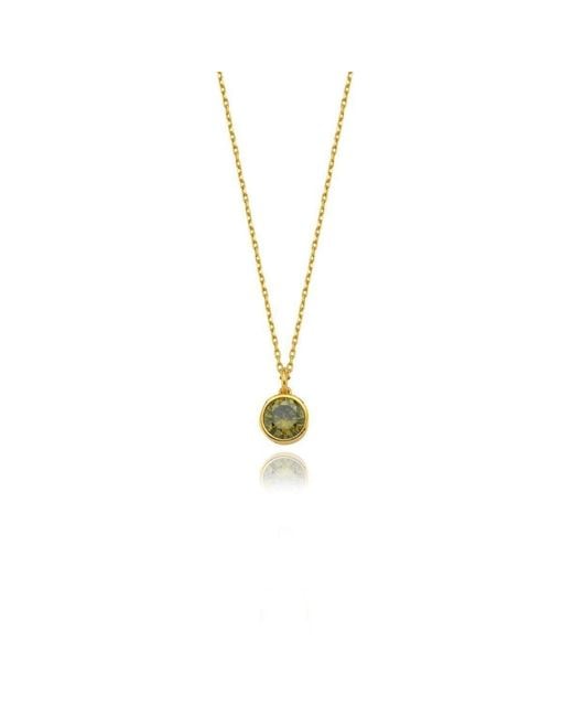 LINYA JEWELLERY Metallic Cosmic Chain Zodiac Necklace Light Birthstone