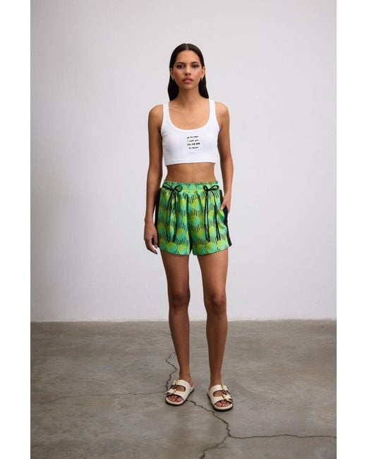 Je Te Veux Green Jett Polka Dot Shorts With Polka Dot Details
