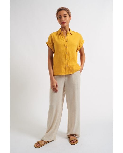 Louche Orange Abinaya Double Gauze Short Sleeved Shirt