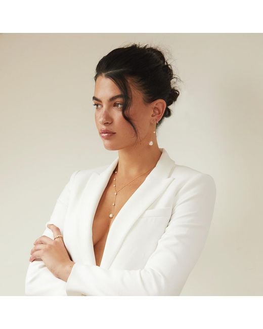 Lily & Roo Metallic Seed Pearl Lariat Necklace
