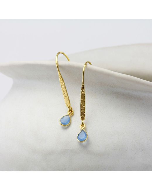 Isla Silver White Chalcedony Dream Drop Earrings