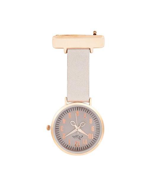 Bermuda Watch Company Metallic Annie Apple/ Leather Nurse Fob Watch Numeral Dial for men