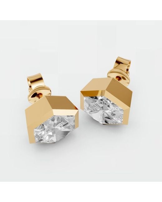 Aya Fine Jewelry Yellow Minimalist Hexagon Lab Diamond Earrings