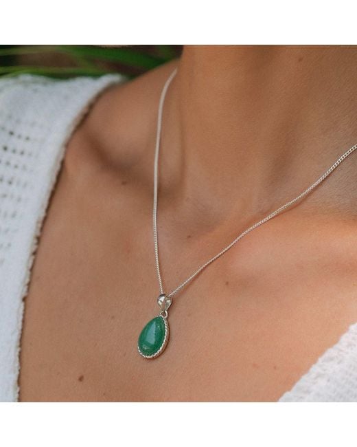 Charlotte's Web Jewellery Green Aventurine Strength Sterling Necklace