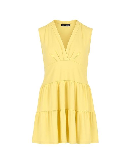 Conquista Yellow Sleeveless Cotton Jersey Dress