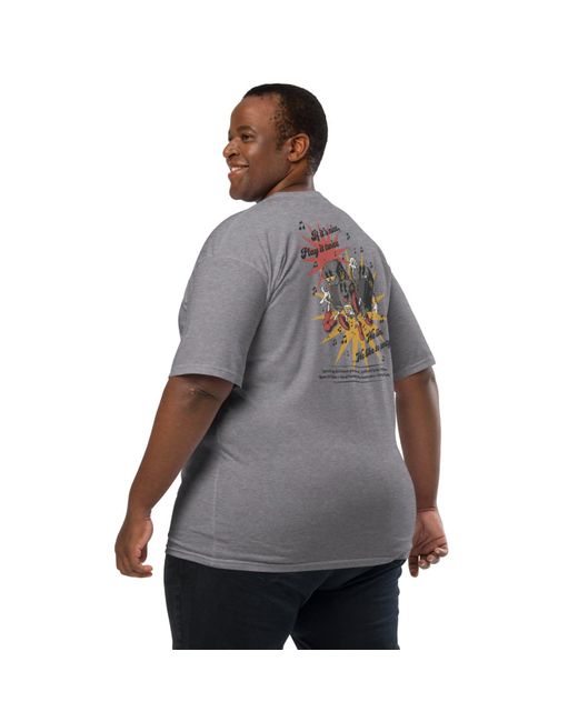 Anchor and Crew Gray Heather If It's Nice Play It Twice Disco! Cotton Embroidered Oversized T-Shirt for men