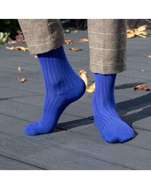Peper Harow - Made in England Blue Three Pack Essential Socks for men