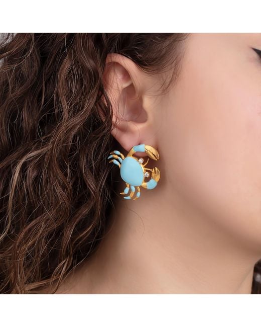 Milou Jewelry Blue Crab Earrings