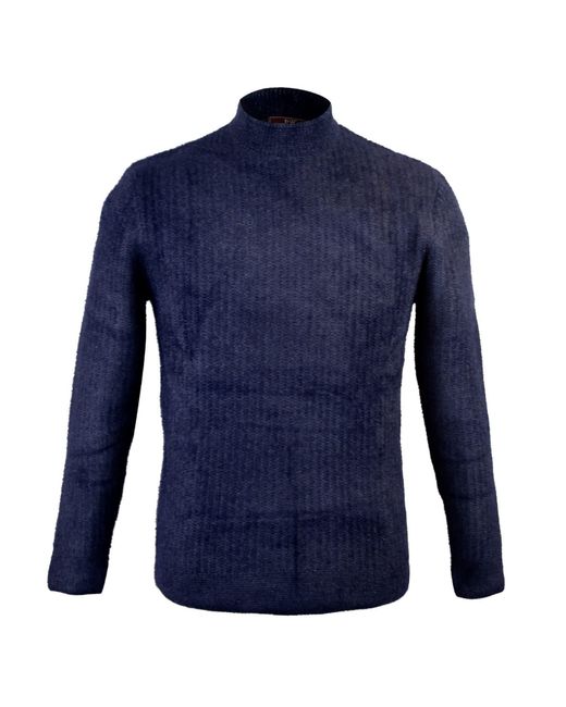 DAVID WEJ Blue Oscar High Neck Jumper for men