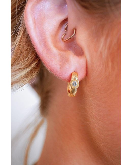 Claire Hill Designs Metallic Topaz Branch Hoop Earrings