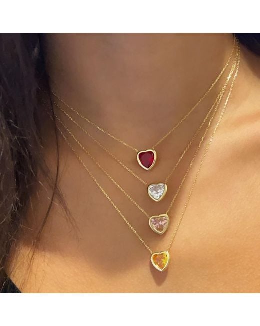 SHYMI Metallic Bezel-Set Solitaire Necklace