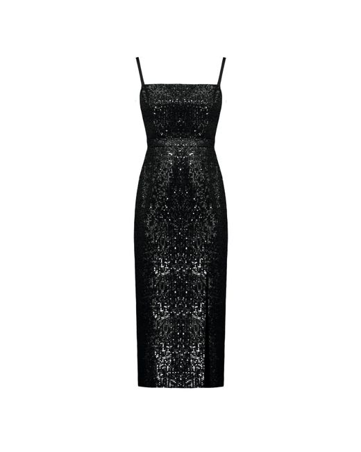 Undress Black Chloe Sequin Midi Cocktail Dress With Front Slit