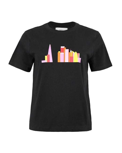 blonde gone rogue Black London Skyline Graphic Print Tee, Organic Cotton