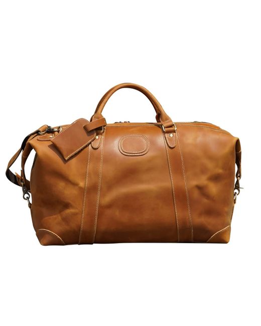 Touri Brown Classic Traveller Genuine Leather Holdall for men