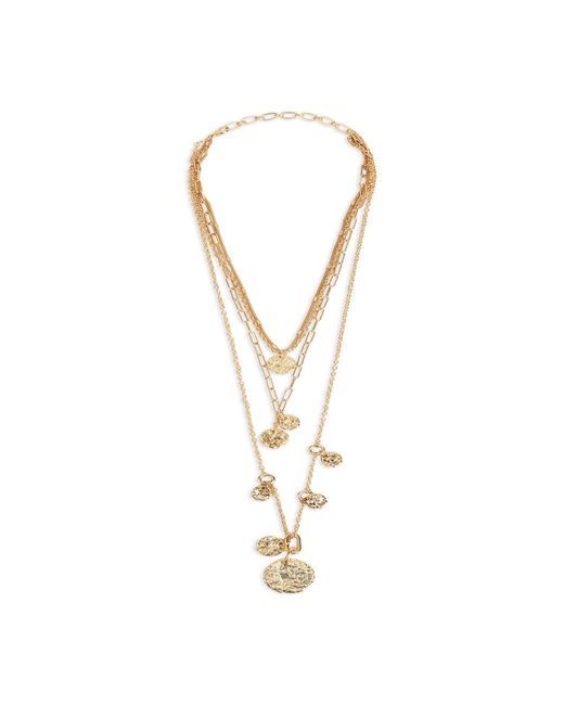 Saachi Metallic Hammered Coin Dangle Necklace