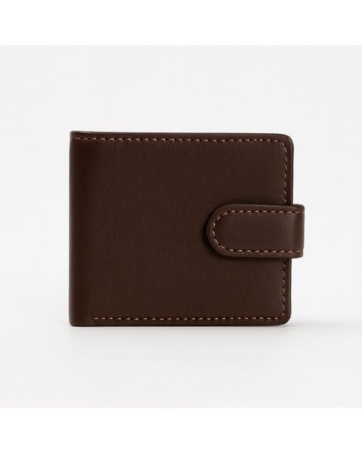 VIDA VIDA Brown Luxury Leather Zip Section Coin Wallet for men