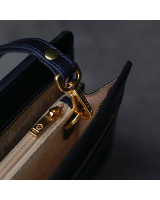 Time Resistance Blue Leather Clutch Purse for men