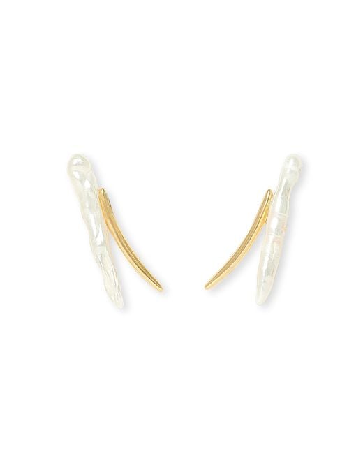 Pearls of the Orient Online White Credo Cultured Freshwater Pearl & Lightening Stud Earrings