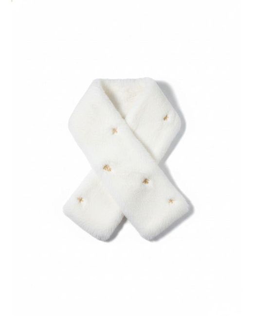 ADIBA White Forest Hand Beaded Shawl Scarf
