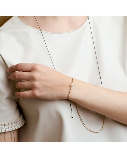Corina Mardari Jewelry Metallic Handmade Culture Pearls Filled Adjustable Bracelet
