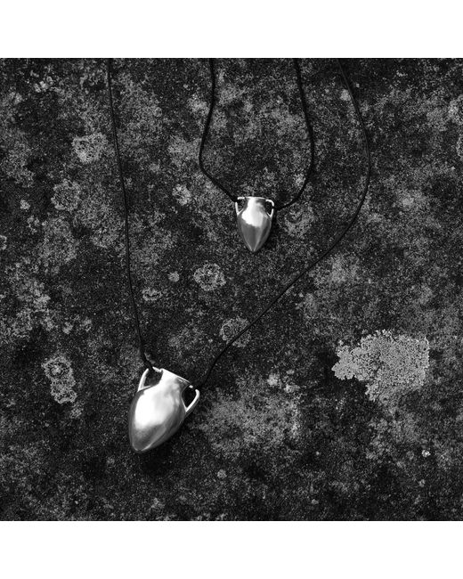 Pearl Code Black Artisanal Wish Jug Mini Pendant With Adjustable Cord