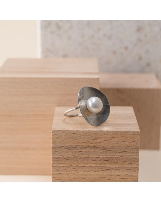 Silver Moon Metallic Pearl Sterling Ring