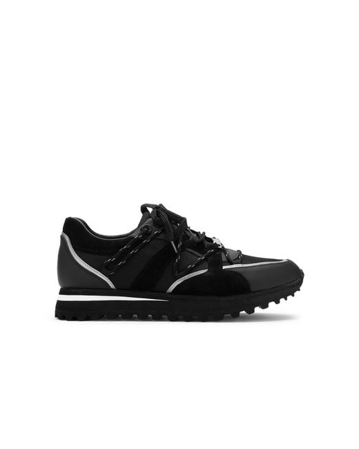 Ilvi Black Enzel Matte Leather- Suede Sneaker for men