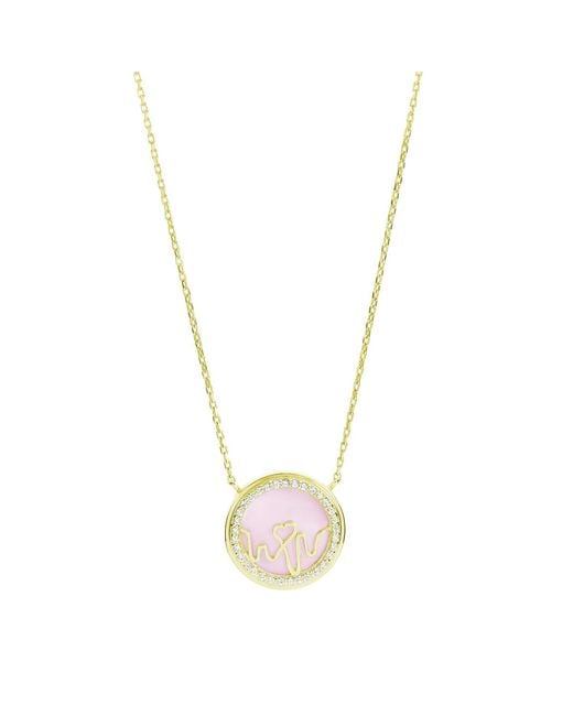 BLOOMTINE | Earth Angel HQ Pink Loves Frequency 18K Solid Natural Diamond & Opal Heartbeat Necklace