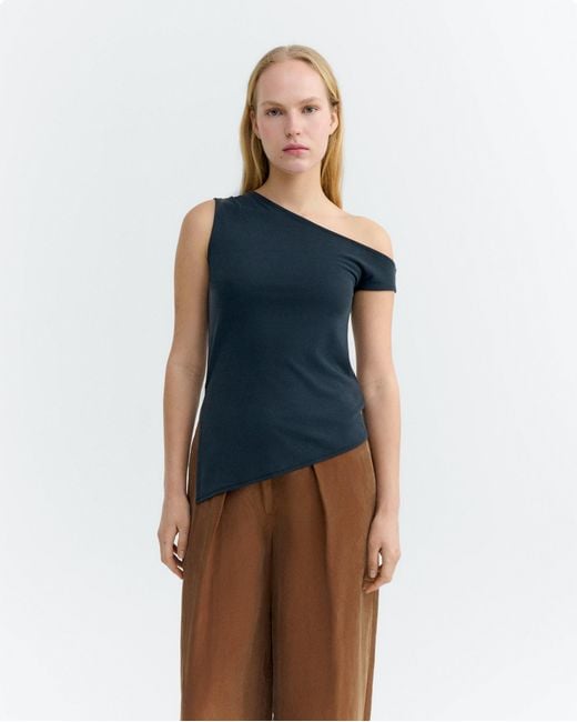 Thinking Mu Blue Asymmetrical Top Zohar