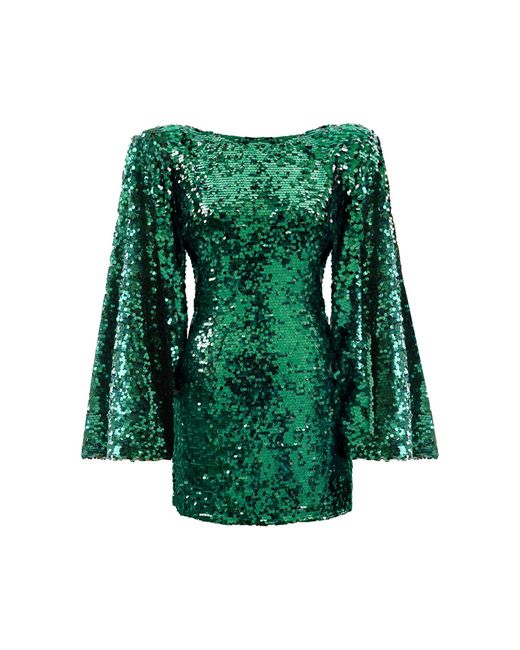 Lily Phellera Green Sienna Open Back Cocktail Party Dress Mini In Absinth