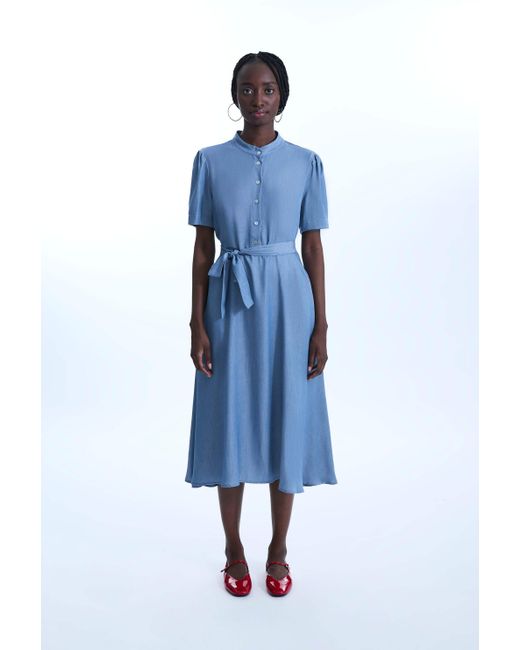 James Lakeland Blue Short Sleeve Day Dress