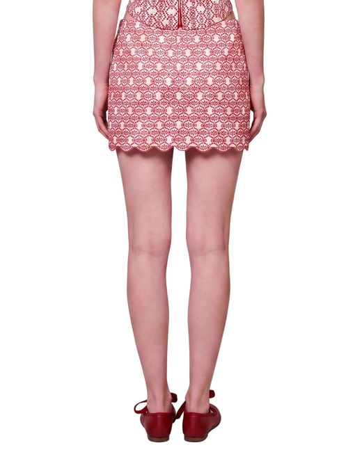 Pcfg Pink The Broderie Anglaise Edit Mini Skirt With Embroidery