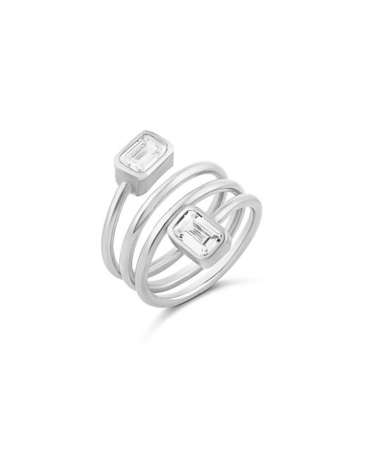 SHYMI White Emerald Spiral Statement Ring
