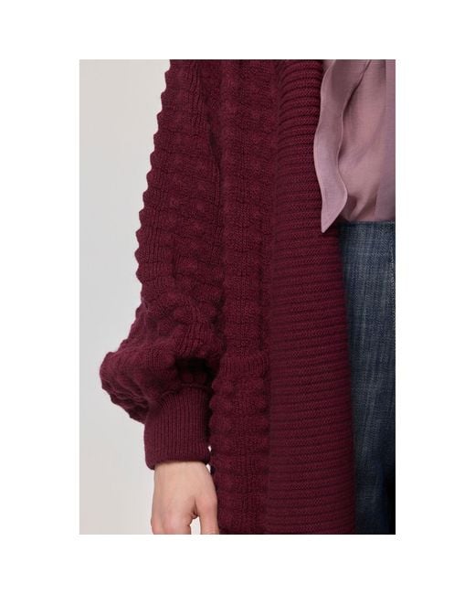 The Extreme Collection Red Burgundy Long Knit Cardigan Dominic