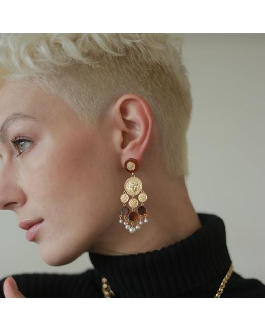 Retro Chic Metallic Retro Coin Tassel Earrings
