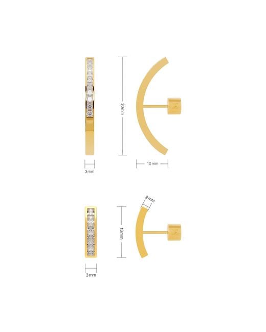 Meulien Metallic Arc Pave Cz Mismatched Earrings