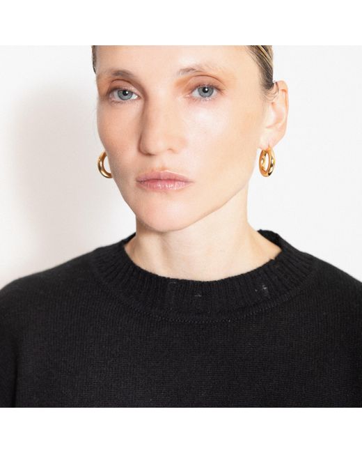 SVETA Milano Black Billie Cashmere Sweater With Embroidery