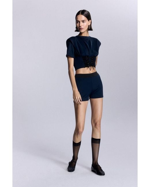 No'design Blue Iris Mini Shorts
