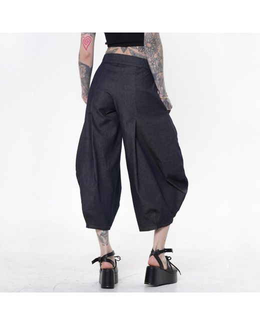 Metamorph Blue Voluminous Leg Denim Trousers