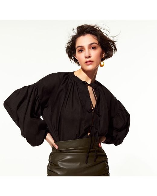 NAZLI CEREN Black Eve Cotton Shirt