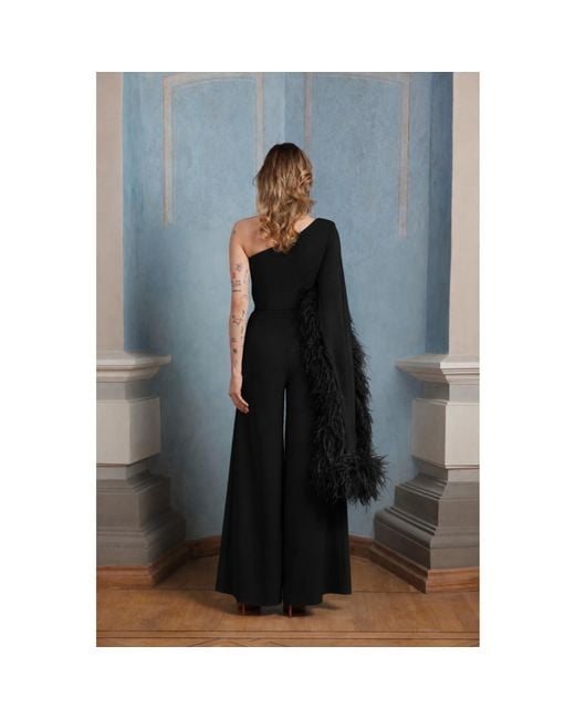 Nomi Fame Black Nymph One Sleeve Asymmetric Neckline Jumpsuit