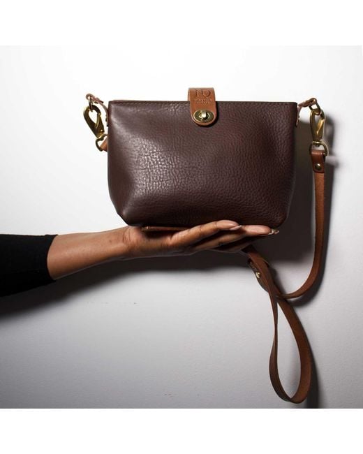 N'damus London Brown Mini Adanna Leather Crossbody Bag
