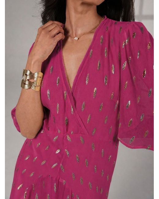 Rose & Nancy Pink Talia Fuchsia Maxi Dress