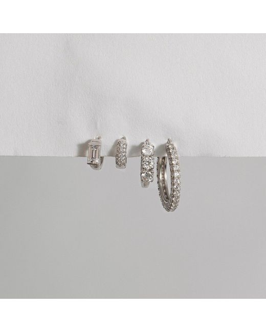 Diamonbliss Metallic Marilyn Monroe Three Stones Hoop Earrings