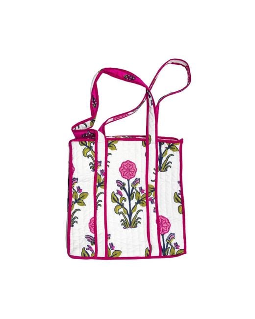 Inara Pink Rosette Bloom Tote Bag