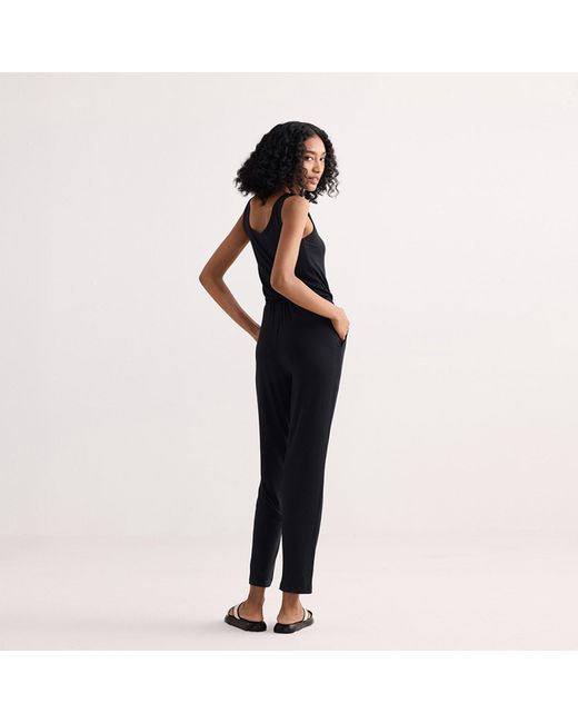 REISTOR Black Relaxed Drawstring Jumpsuit