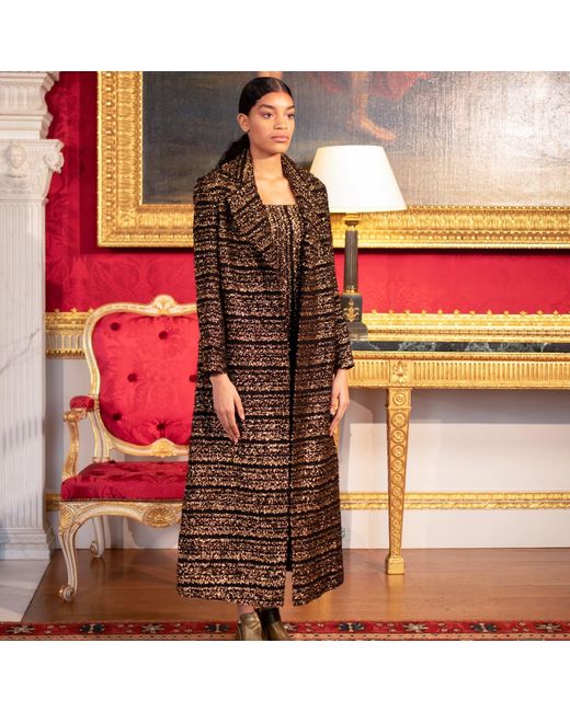 RUE AGTHONIS Brown Cravate Coat