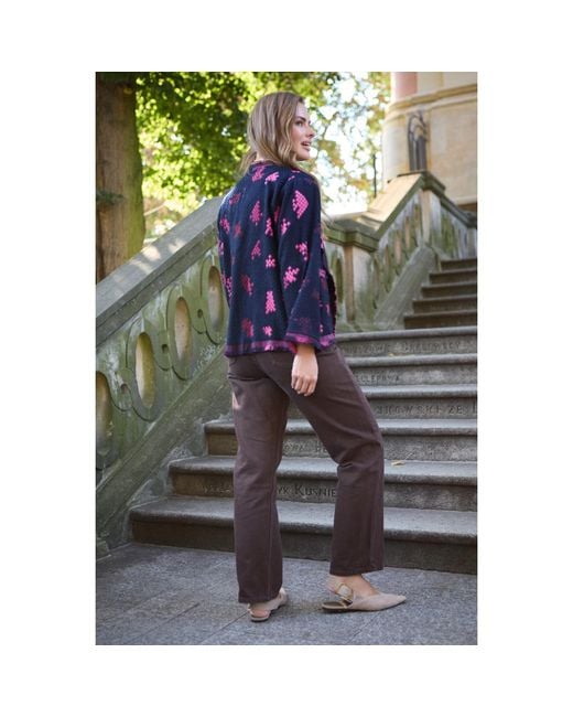 Saachi Blue Abstract Bloom Short Jacket