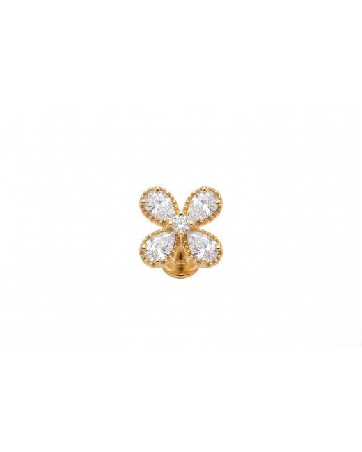 Zahav Jewelry Black 14K Solid 18G 6Mm Flower Flat Back Cartilage Earring